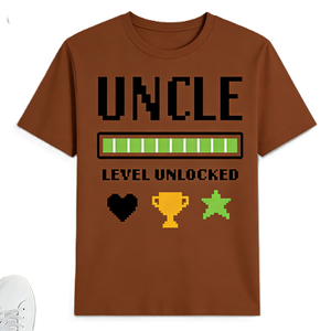 T-<span class=keywords><strong>shirt</strong></span> « Uncle Level Unlocked » – Cadeau amusant pour un nouveau-oncle, style gamer, graphique de jeu vidéo, annonce de <span class=keywords><strong>grossesse</strong></span> - Product Image 1