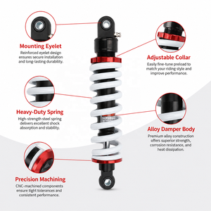 Amortisseur arrière de moto de 290 mm, ressort de suspension adapté aux scooters, karts, quads, UTV, motos, motocross, <span class=keywords><strong>pocket</strong></span> bikes - Product Image 3