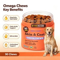 N4P-3 Soft Chews Saveur Canard Soutien Immunitaire Multivitamines et Probiotiques Riches en Protéines Supplément Apaisant pour Chiens