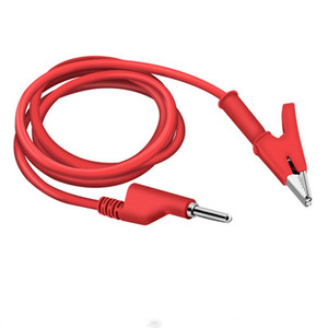 100cm timsah klip muz fiş testi kurşun 4 mm yığını mümkün muz fiş tel yumuşak kauçuk testi uzatma kablosu laboratuvar için - Product Image 1