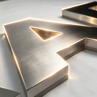 Letrero Luminoso de Acero Inoxidable con Logotipo Personalizado, Letrero LED con Nombre de Tienda o Negocio