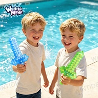 Nouveau design, pistolet à eau transparent Pixel Square Long Sword, jouet lanceur d'eau rétractable pour enfants, vente en gros pour l'été