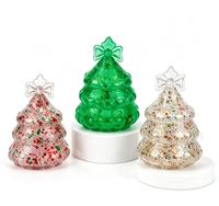Jouet Squishy en Maltose en forme de Sapin de Noël Pailleté