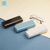 Étui à lunettes rectangulaire en cuir PU fait main, portable pour voyage, pochette de rangement pour lunettes optiques, support de logo personnalisé