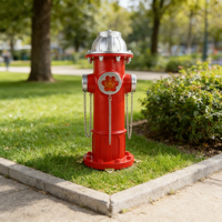 Décoration de poteau d'incendie en résine à énergie solaire avec empreinte de patte, statue de jardin extérieure pour la décoration de patio et de pelouse