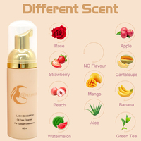 Kits de Shampoing pour Cils 60ml 100ml avec Logo Personnalisé, Mousse Nettoyante Sans Huile pour Extensions de Cils