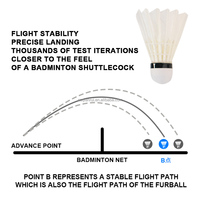 Volants de badminton durables en gros, logo personnalisé, avec plumes d'oie et liège naturel, volants de compétition professionnels