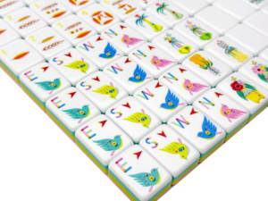 Jeu de Mahjong américain écologique en acrylique rose arc-en-ciel à quatre couches avec pieds pliants en métal, 160 tuiles de 24x32mm pour 4 joueurs - Product Image 2