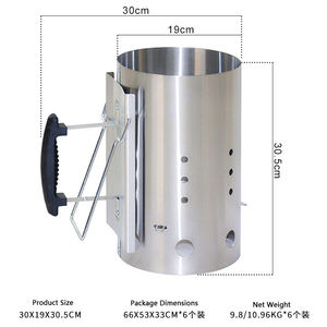 Vente en gros de briquet à charbon portable en acier inoxydable à usage intensif <span class=keywords><strong>Allumage</strong></span> rapide pour barbecue Cheminée à charbon de bois - Product Image 3