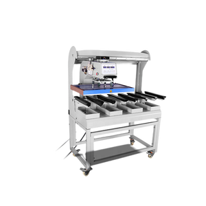 Pieza de tela en relieve semiautomática Logotipo neumático/etiqueta Impresión digital Máquina de prensa de calor de estación dual - Product Image 6