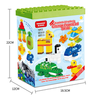 Ensemble de 78 gros blocs de construction personnalisés OEM, série animale, marque privée, jouet éducatif en briques, vente en gros, fourniture en vrac, cadeau
