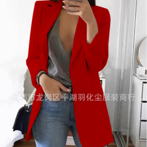 Mode double boutonnage veste noir long style blazer femmes vestes - Product Image 2