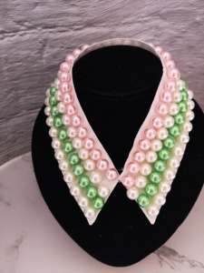Sorority Accessory Pearl Jewelry Girl Gift Retro Women White Black Pearl Handmade pink green Collar <span class=keywords><strong>collana</strong></span> di <span class=keywords><strong>perle</strong></span> - Product Image 4