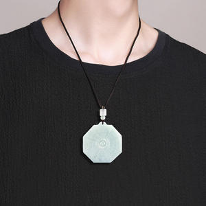 Pendentif en jadéite naturelle aux huit trigrammes, style chinois Bagua, taoïsme, cadeau UNISEXE avec certificat d'évaluation HJ102 - Product Image 4