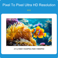 8K60 7680X4320 60Hz 1 Giriş 4 Çıkış HDMI2.1 DP1.4 Çift Giriş 4X4K60 Çıkışlı Ultra Geniş Tasarım Stüdyosu Çoklu Ekran Genişletici