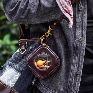 Porte-monnaie en cuir PU, mini porte-monnaie à fermeture éclair, fait main, brodé, vintage, unisexe, pour le rangement de perles et de bijoux - Product Image 4