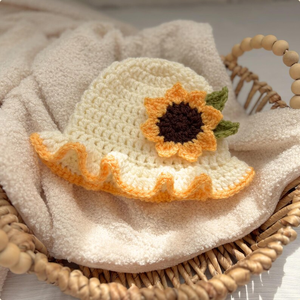 Conjunto de Gorro y Babero de Ganchillo para Bebé, con Volantes de Girasol, Hecho a Mano, de Acrílico, para Fotos al Aire Libre - Product Image 2