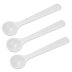 Round Bottom White <strong>Measuring</strong> Smidgen Micro Scoop <strong>2ml</strong> 1 Gram Plastic <strong>Measuring</strong> <strong>Spoon</strong> - Product Image 1