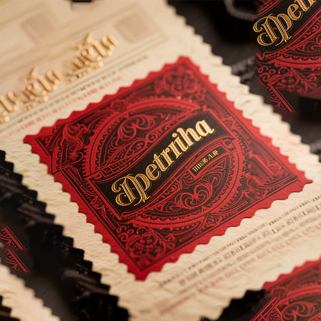 Custom Premium Luxury Whisky Labels Deep Texture Embossed Cotton Paper Adhesive Gold Foil Stamping Food Grade Wine Bottle Labels