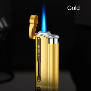 Briquet à <span class=keywords><strong>flamme</strong></span> KY Torch en métal, briquet à gaz butane, briquets à cigarettes gonflables, accessoires de fumeur coupe-vent pour hommes - Product Image 6