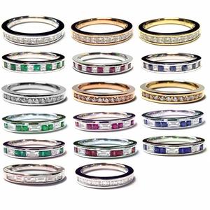 Bague en or massif 18 carats avec diamant princesse, design simple, style classique, empilable pour mariage, best-seller du fournisseur de Hong Kong - Product Image 6