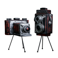 Retro camera-vormig, milieuvriendelijk, handgeschilderd hars ornament voor Pasen en Valentijnsdag, decoratie voor thuis.