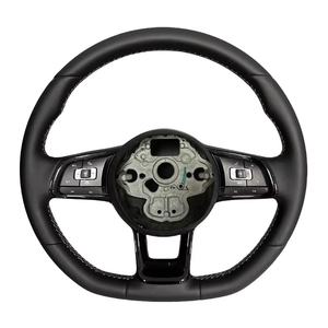 พวงมาลัยหนังแท้คุณภาพสูงสำหรับรถยนต์ Volkswagen VW Polo Golf R 6 7 8 MK6 MK7 GTi Passat B7 B8 <span class=keywords><strong>Jetta</strong></span> - Product Image 6