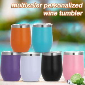 12 oz Double Wall Stainless Steel <b>Flask</b> Insulated Wine Tumbler Eco-Friendly Lid for Party Use - Product Image 3