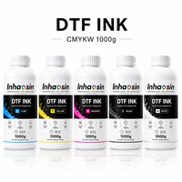 Encre d'impression DTF à base d'eau de qualité supérieure 1000g CMYK Blanc pour I3200 XP600 4720 L1800 Film PET Transfert thermique