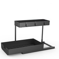Meuble de rangement moderne en plastique durable, multifonctionnel, non pliable, sur pieds, avec deux tiroirs coulissants à grande capacité et forte capacité de charge
