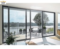 Porte coulissante en aluminium pour balcon, porte extérieure de patio, fenêtre à double vitrage, insonorisée