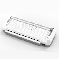 Plastifieuse de photos Jinlan A4/A3 de haute qualité, plastifieuse à froid de bureau avec fonction de découpe, vitesse de 250 mm/min, blanc/noir pour