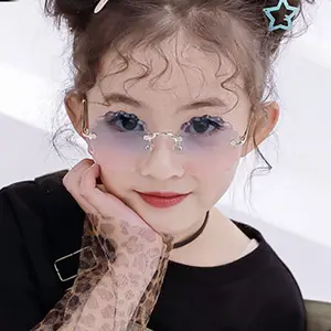 DLB4204 2020 最新款童装时尚太阳镜女孩太阳镜墨镜无框花形儿童眼镜