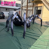 Araignée noire gonflable réaliste surdimensionnée personnalisée, accessoire gonflable géant effrayant pour la décoration d'ambiance extérieure d'Halloween