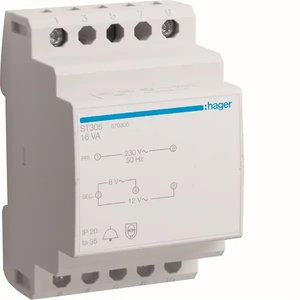 Trasformatore Hager St305 da 230V a 8-12V AC 16VA, Moduli 3 DIN - Product Image 1