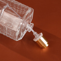 Flacon en verre transparent de luxe de 150 ml, forme unique, étanche, avec bouchon vaporisateur pour parfum, huile essentielle, cosmétique
