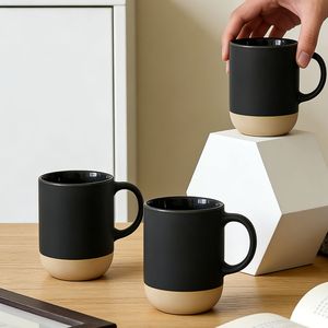 Taza de Café de Cerámica Minimalista, Taza de Porcelana de Gran Capacidad con Base de Corcho, Vajilla Glaseada para el Hogar, la Oficina y Viajes - Product Image 2