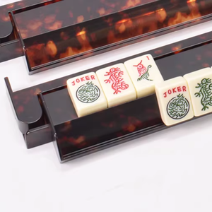 Juego de Mahjong de Lujo Portátil con Base de Concha de Tortuga Personalizada <span class=keywords><strong>y</strong></span> Empujador Magnético - Product Image 3
