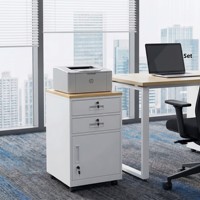 Armoire de classement mobile en acier à 3 tiroirs, antivol, avec serrure à code, design minimaliste pour usage de bureau