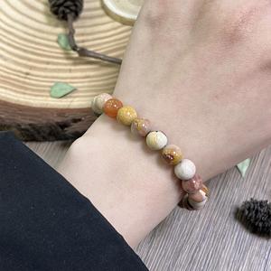Bracelet en pierre naturelle avec perles de verre colorées, vitalité et force de vie, emballage d'exportation sécurisé de qualité supérieure, garantie de qualité, carte - Product Image 1