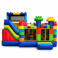 Château gonflable commercial en PVC pour enfants, avec toboggan intégré, idéal pour les fêtes