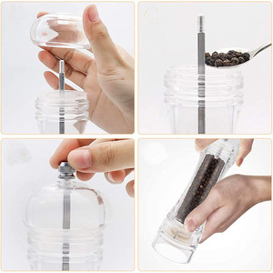 Ensemble moulin à sel et à poivre Hyri en acrylique transparent écologique pour la maison et la cuisine avec noyau de broyage en céramique - Product Image 4