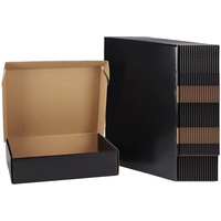 Cajas de Envío de Cartón con Logotipo Personalizado, Cartón Corrugado de Papel Negro