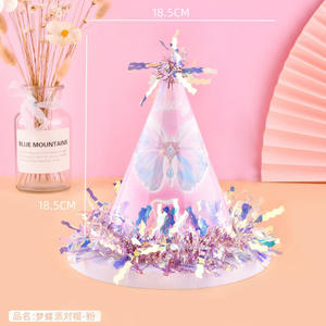 Sombreros de fiesta con purpurina con pompones Bolas <span class=keywords><strong>peludas</strong></span> y borlas Decoración de estrellas para cumpleaños/Baby Shower/Navidad - Product Image 5