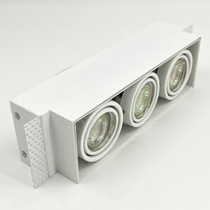 Moderne Blanc MR16 * 3 COB Carré Plafonnier Downlight Gimbal <span class=keywords><strong>Spot</strong></span> 110V-220V Encastré <span class=keywords><strong>Rectangulaire</strong></span> LED Simple Triple Têtes Fer - Product Image 4