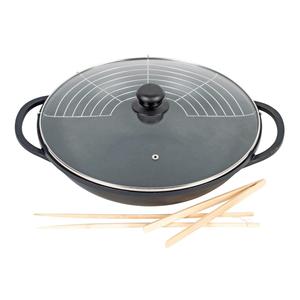 KARL KRGER Wok Leipzig 36Cm <b>Cast</b> Aluminum With Glass Lid And Accessories - Product Image 1