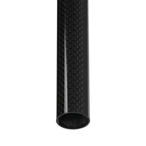 3K Glossy Surface 100% Pure Carbon Fiber Roll Wrapped Tube