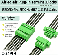 Bloc de terminaison enfichable sans soudure 15EDGK 3.81/3.5mm, matériau PA66, vert, ignifuge