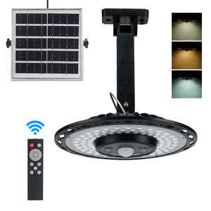 Luces Solares para Interiores y Exteriores, 5 Modos, Sensor de Movimiento, Lámpara Solar para Cobertizo con Control Remoto, IP65 Impermeable, para Granero, Gazebo, Patio, Garaje - Product Image 1