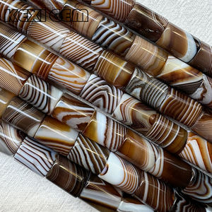 Vendita all'ingrosso 10x14mm caffè Sardonyx tubo perline in pietra naturale a forma di colonna cilindrica sciolto <span class=keywords><strong>marrone</strong></span> a strisce <span class=keywords><strong>agata</strong></span> - Product Image 5